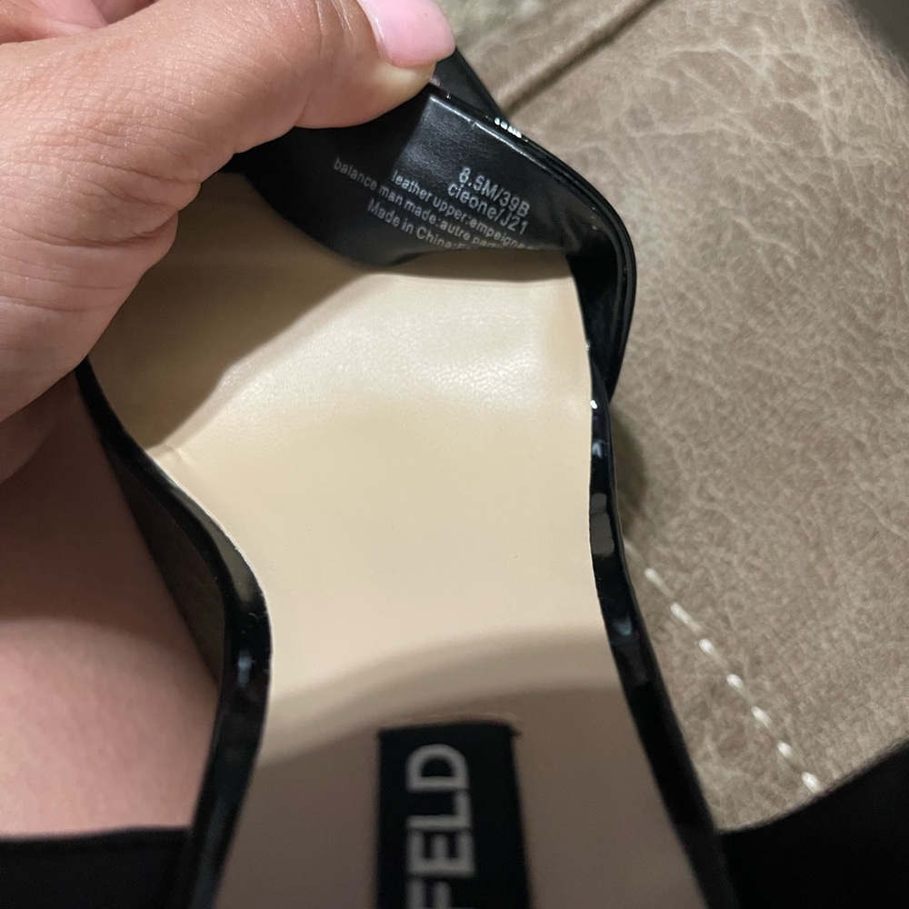 Karl Lagerfeld Black Patent Leather Heels